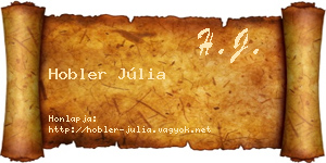 Hobler Júlia névjegykártya